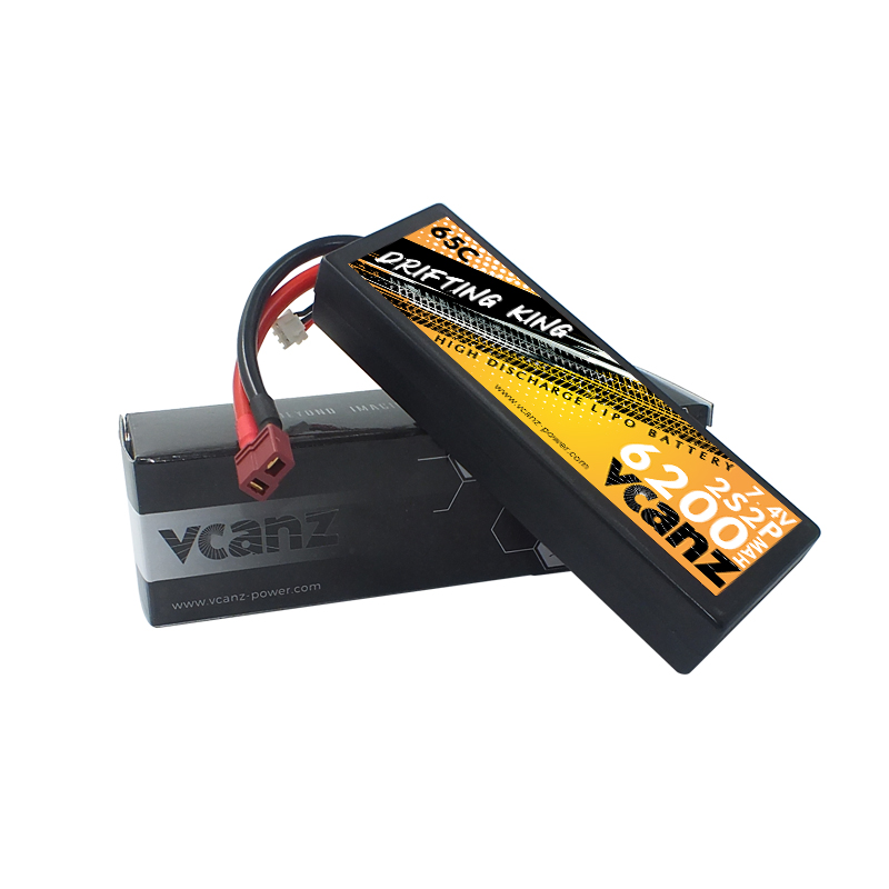 65C 6200mah 7.4V lipo Vcanz Power 2S 65C lipo for 1/10& 1/8 scalecars