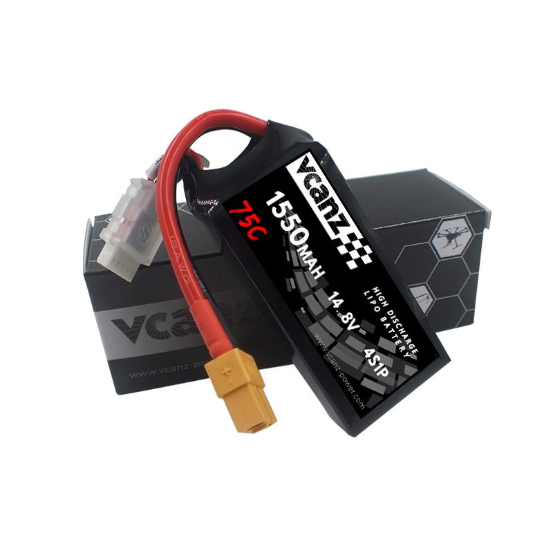 75C 1550mAh 14.8V lipo for 250 Size FPV Racing Drones